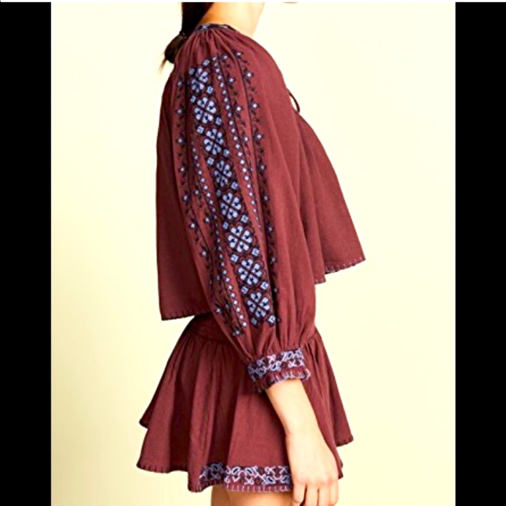 FREE PEOPLE CHERRY BOMB EMBROIDERED BOHO TOP